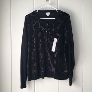 a new day velvet burnout knit cardigan XXL